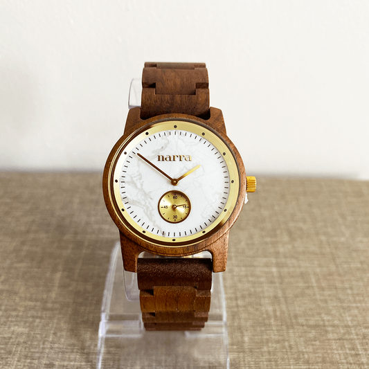 Beach Sand in Walnut and White Marble