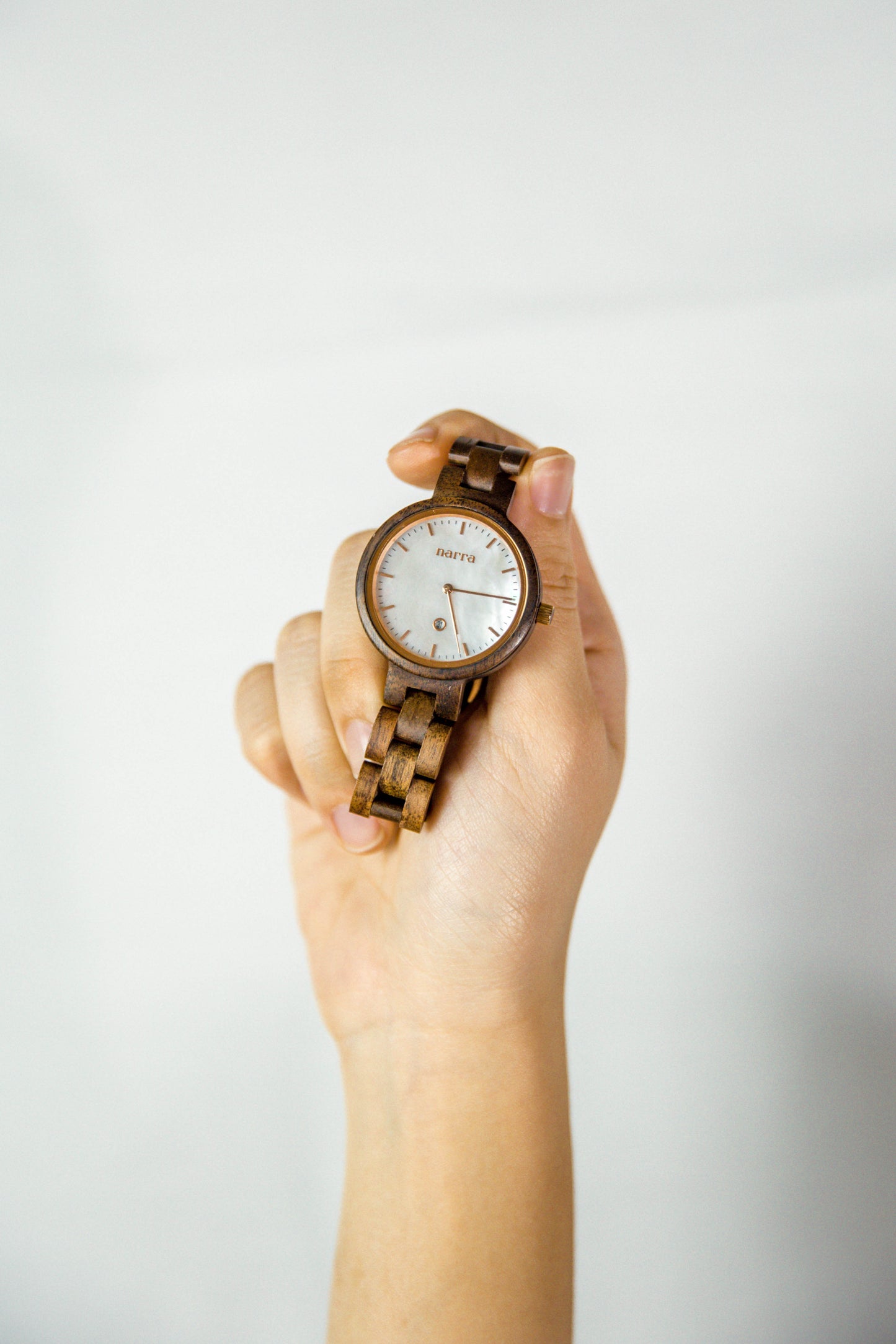 Anilao in Walnut and Pink - Narra Wooden Watches