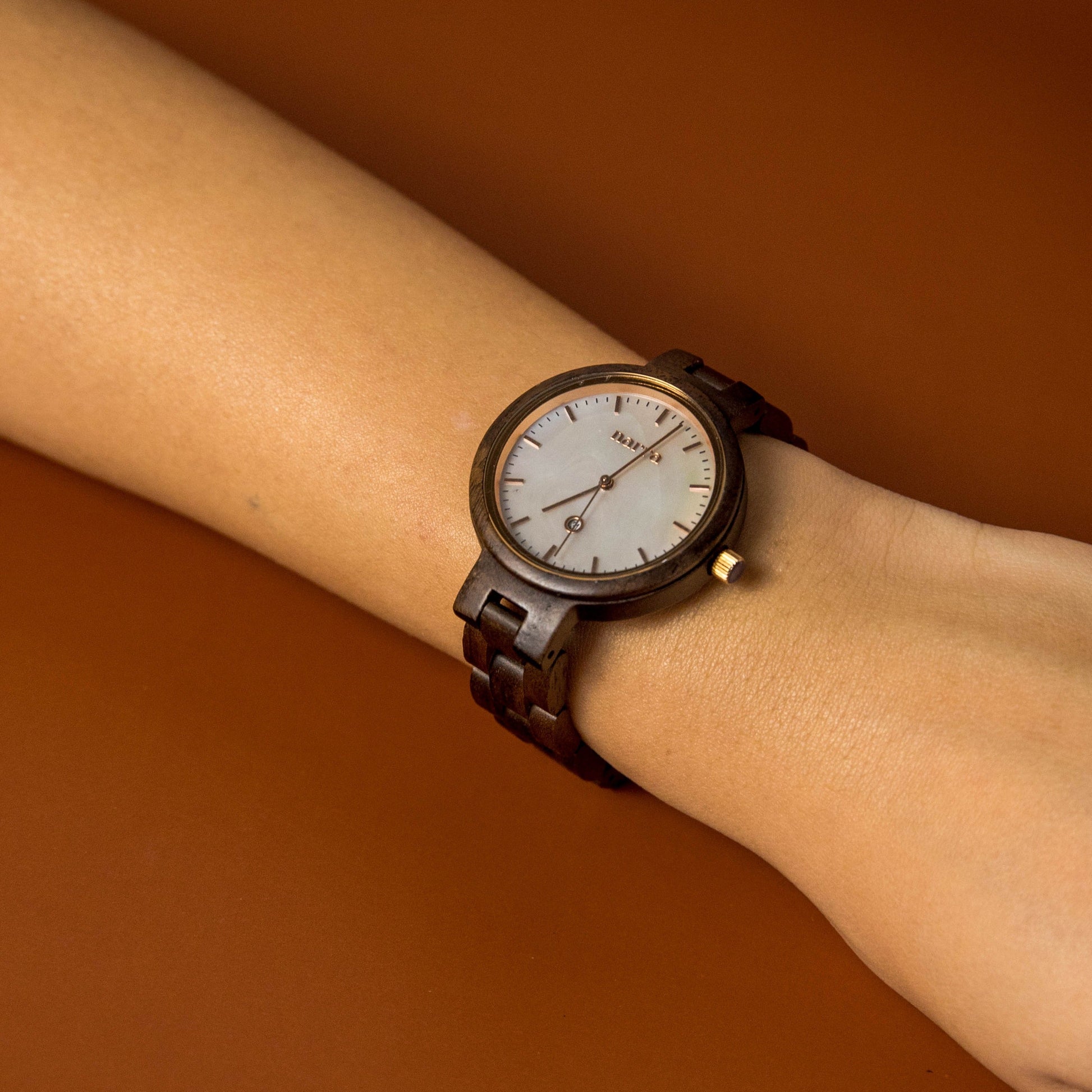 Anilao in Walnut and Pink - Narra Wooden Watches