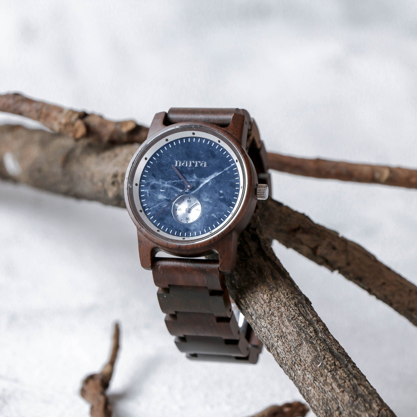 Blue Waves in Leadwood and Sodalite - Narra Wooden Watches