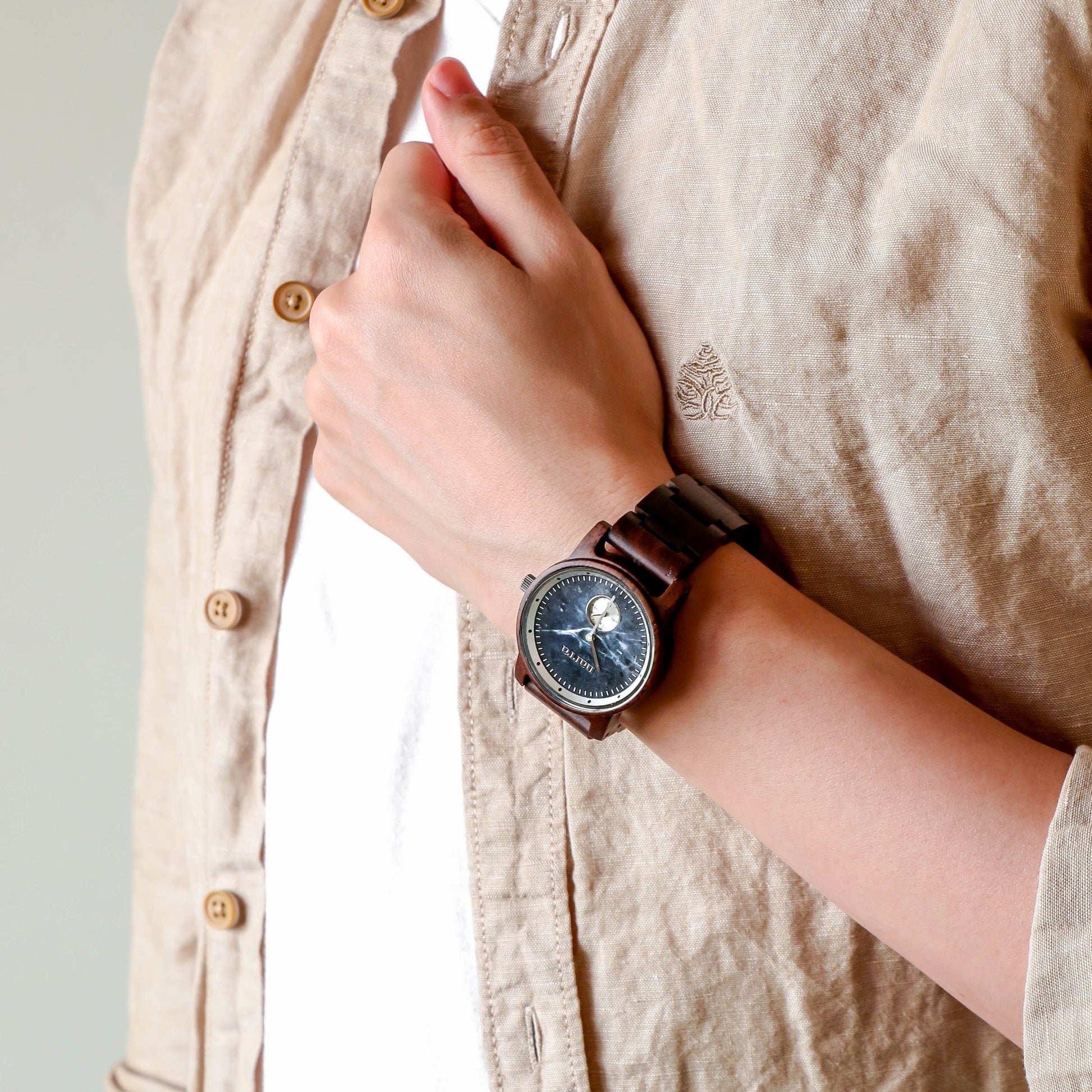 Blue Waves in Leadwood and Sodalite - Narra Wooden Watches