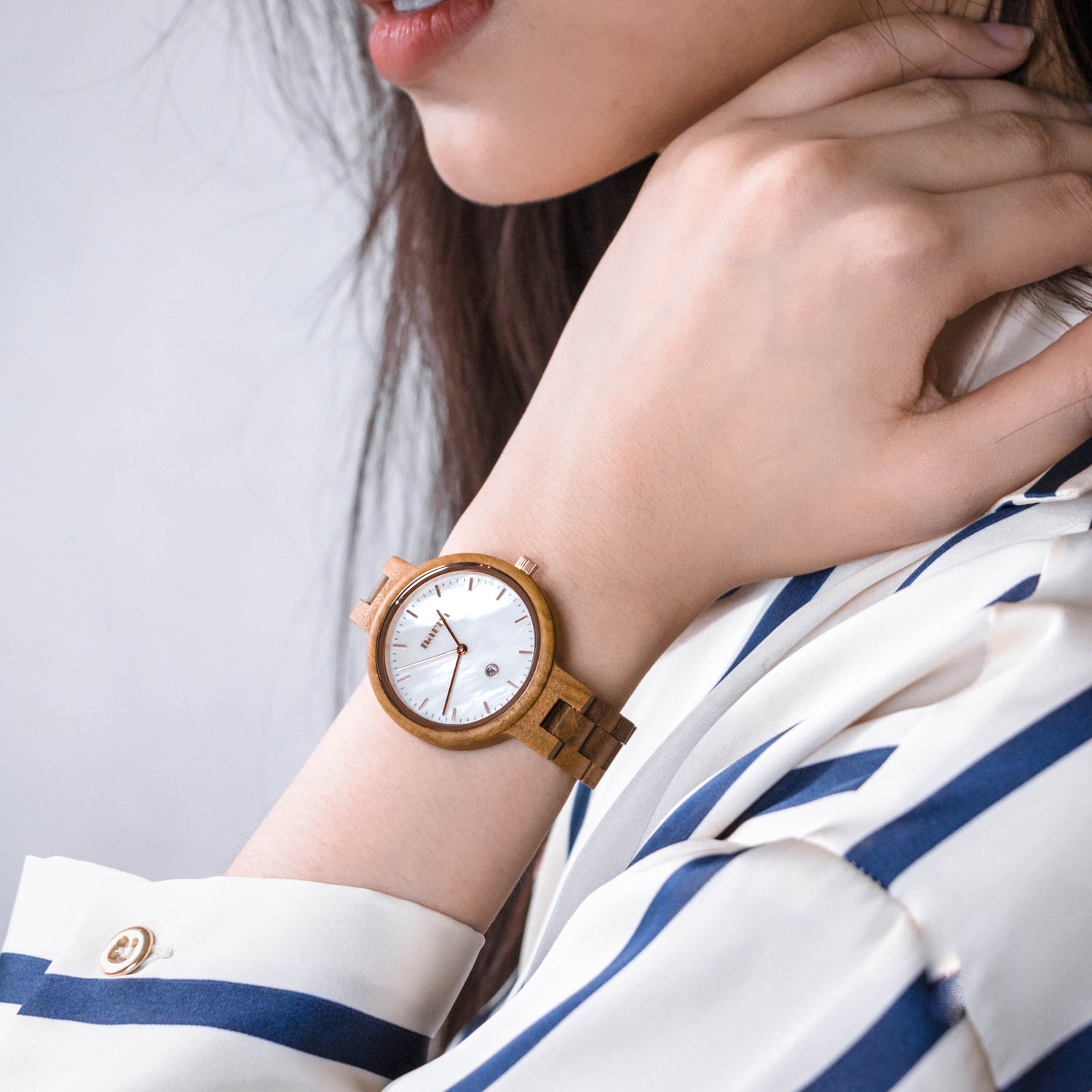 Capiz in Teak and White - Narra Wooden Watches