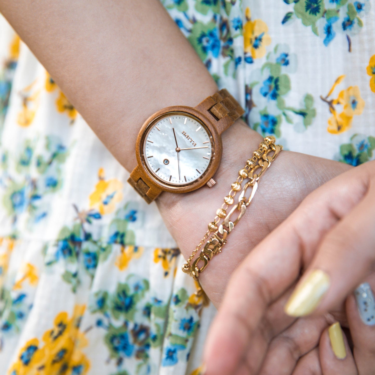 Capiz in Teak and White - Narra Wooden Watches