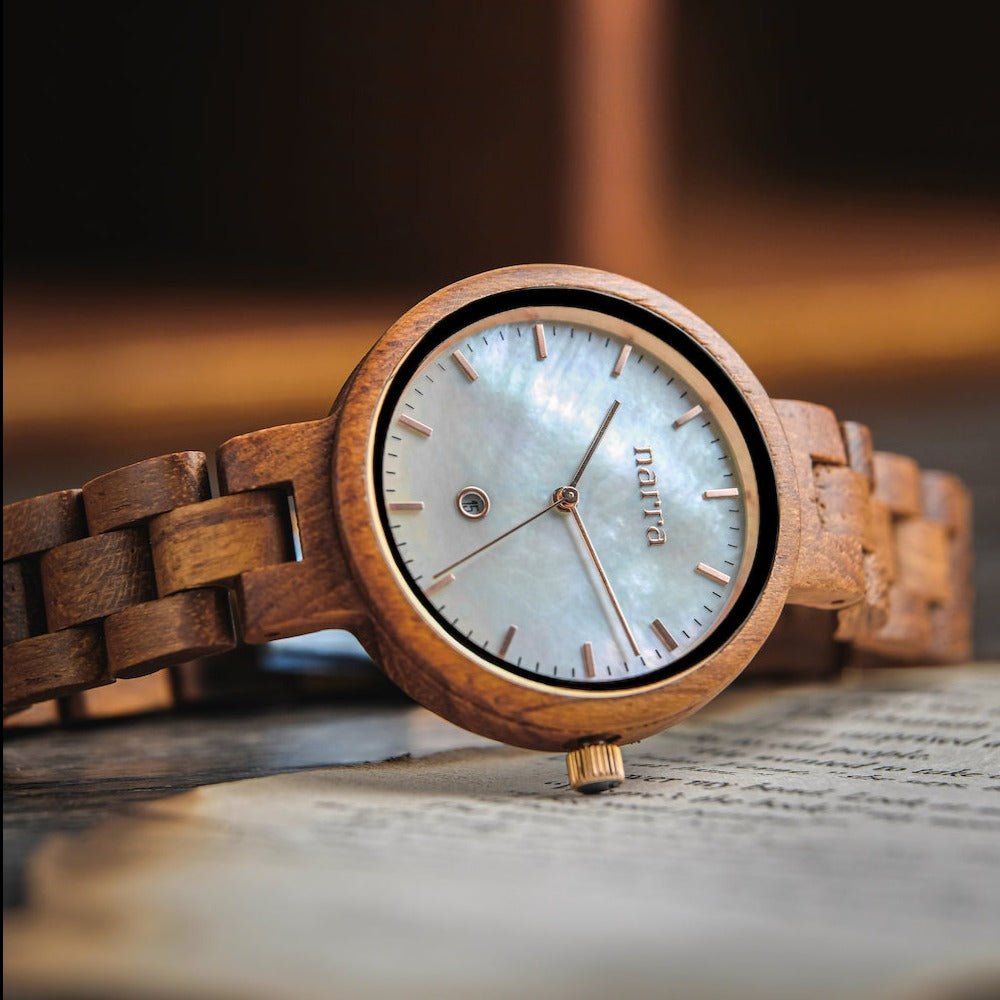 Capiz in Teak and White - Narra Wooden Watches