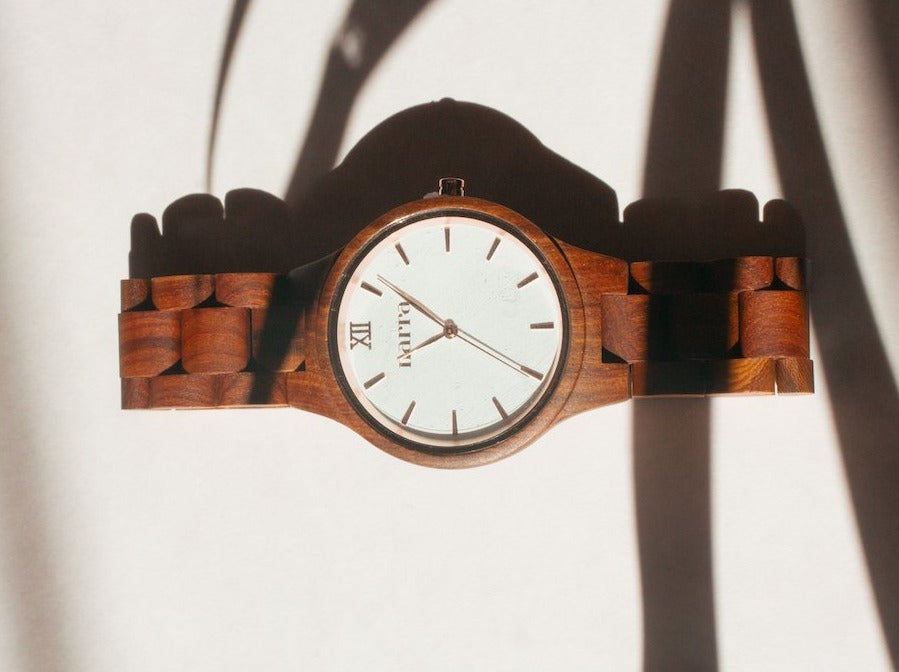 Classic Dawn in Red Sandalwood and White - Narra Wooden Watches