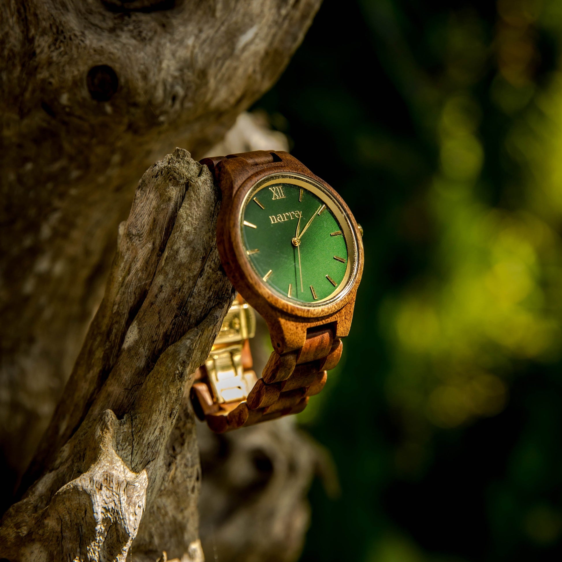 Classic Forest in Acacia and Green - Narra Wooden Watches