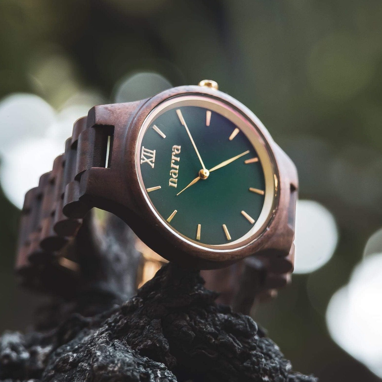 Classic Forest in Acacia and Green - Narra Wooden Watches