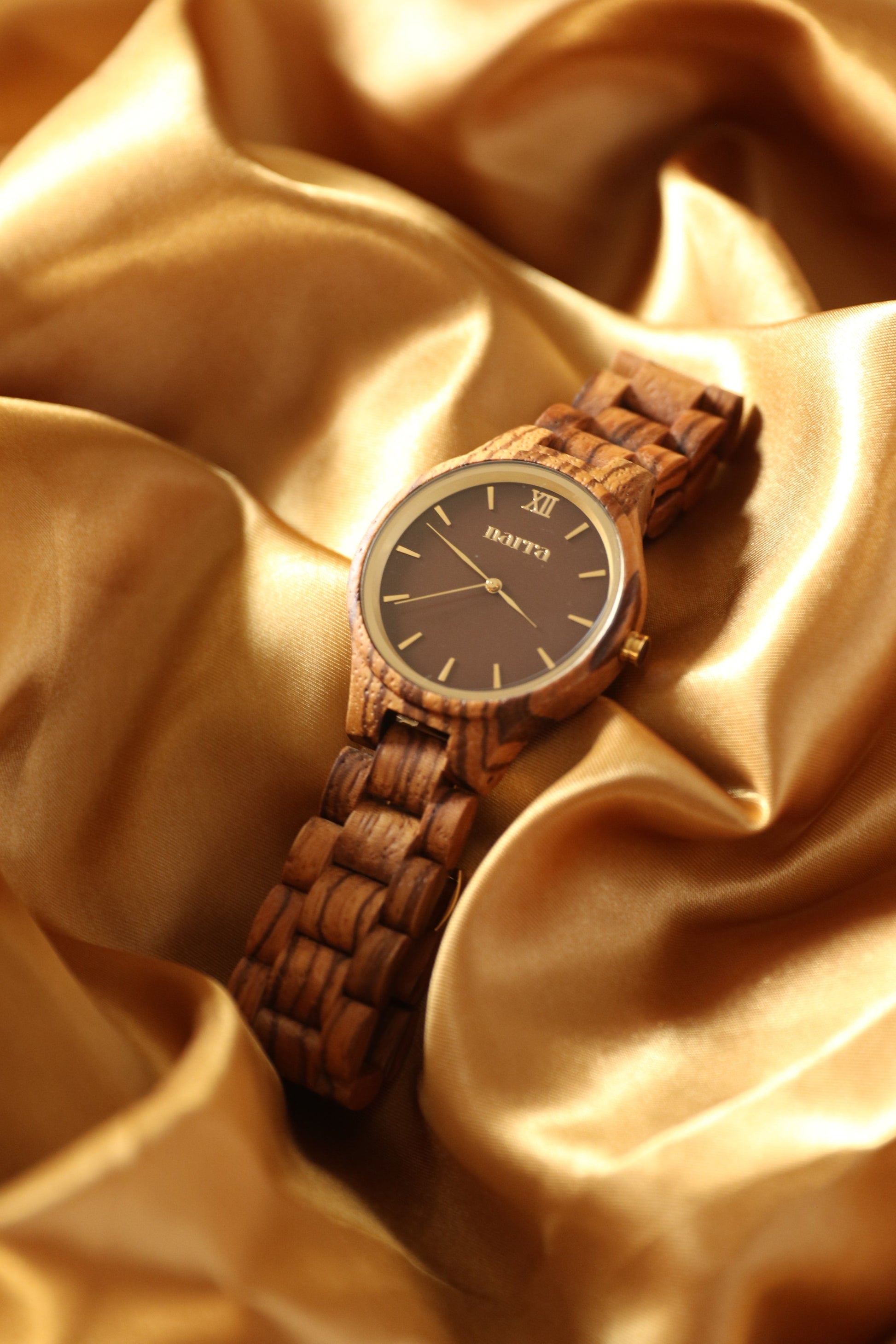 Classic Terra in Zebrawood and Brown - Narra Wooden Watches