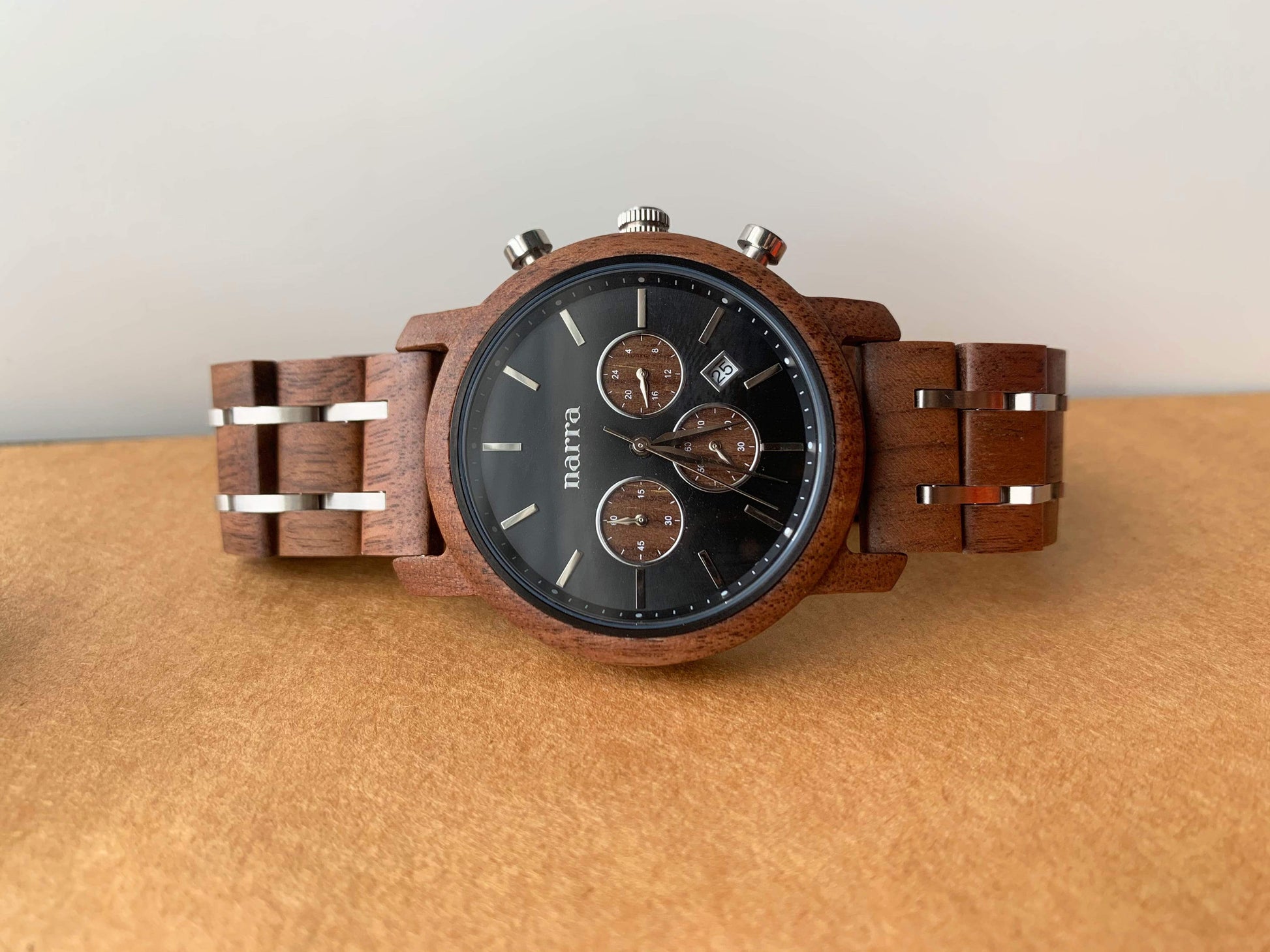 Eclipse in Walnut and Black - Narra Wooden Watches