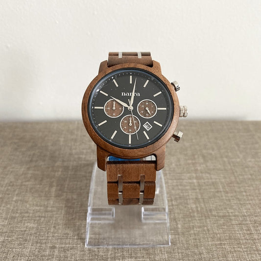 Eclipse in Walnut and Black - Narra Wooden Watches