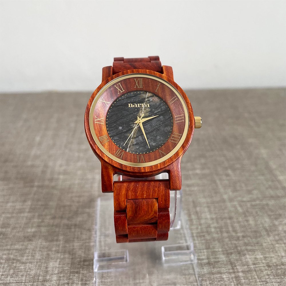 NEW* Ember (Red Sandalwood and Picasso Jasper) - Narra Wooden Watches