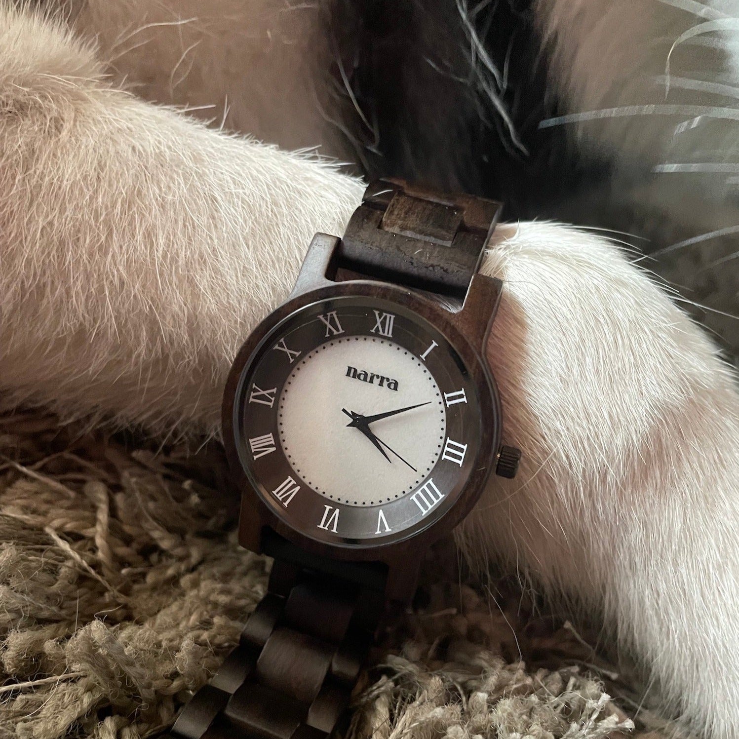NEW* Nimbus (Dark Sandalwood and White Marble) - Narra Wooden Watches