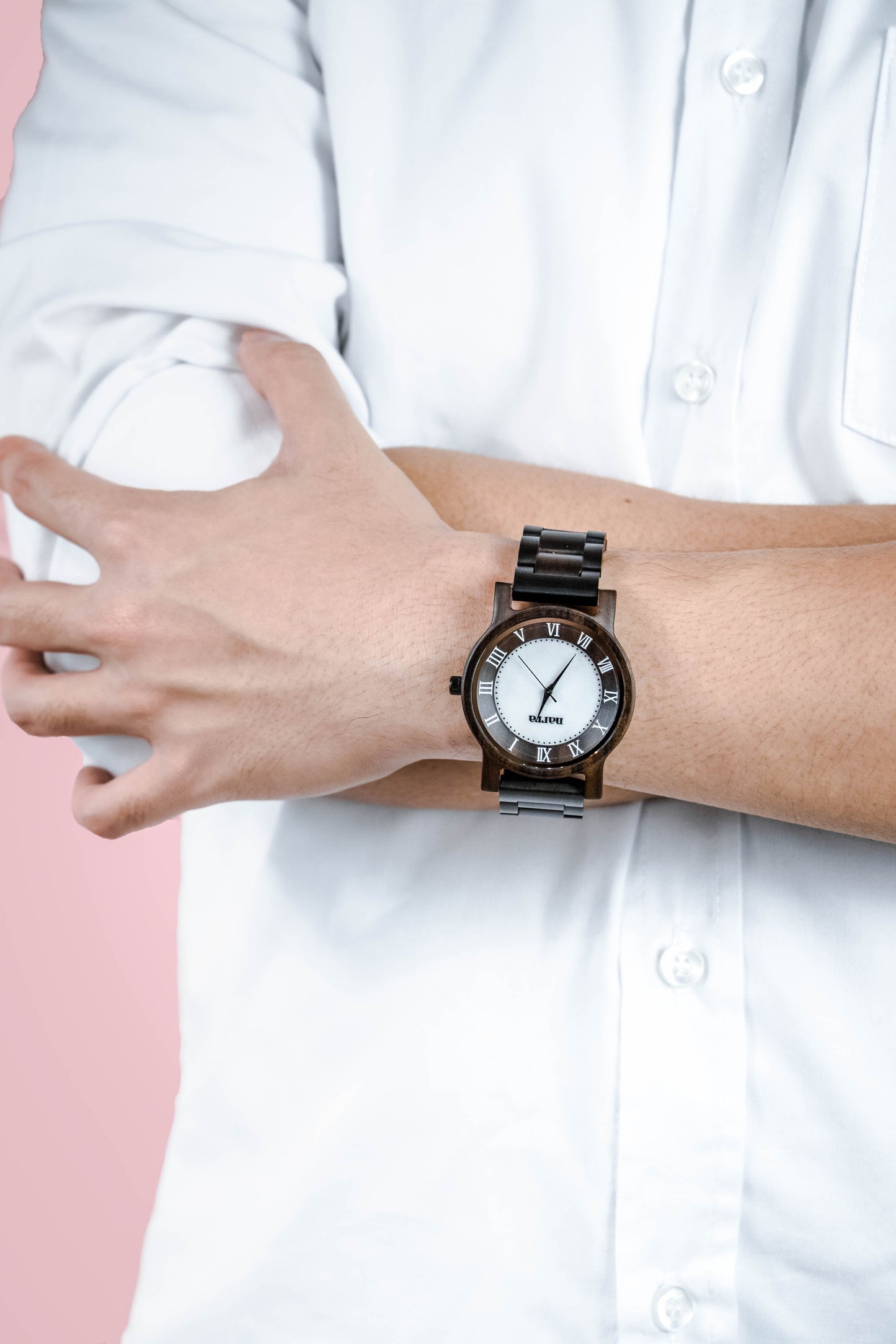 NEW* Nimbus (Dark Sandalwood and White Marble) - Narra Wooden Watches
