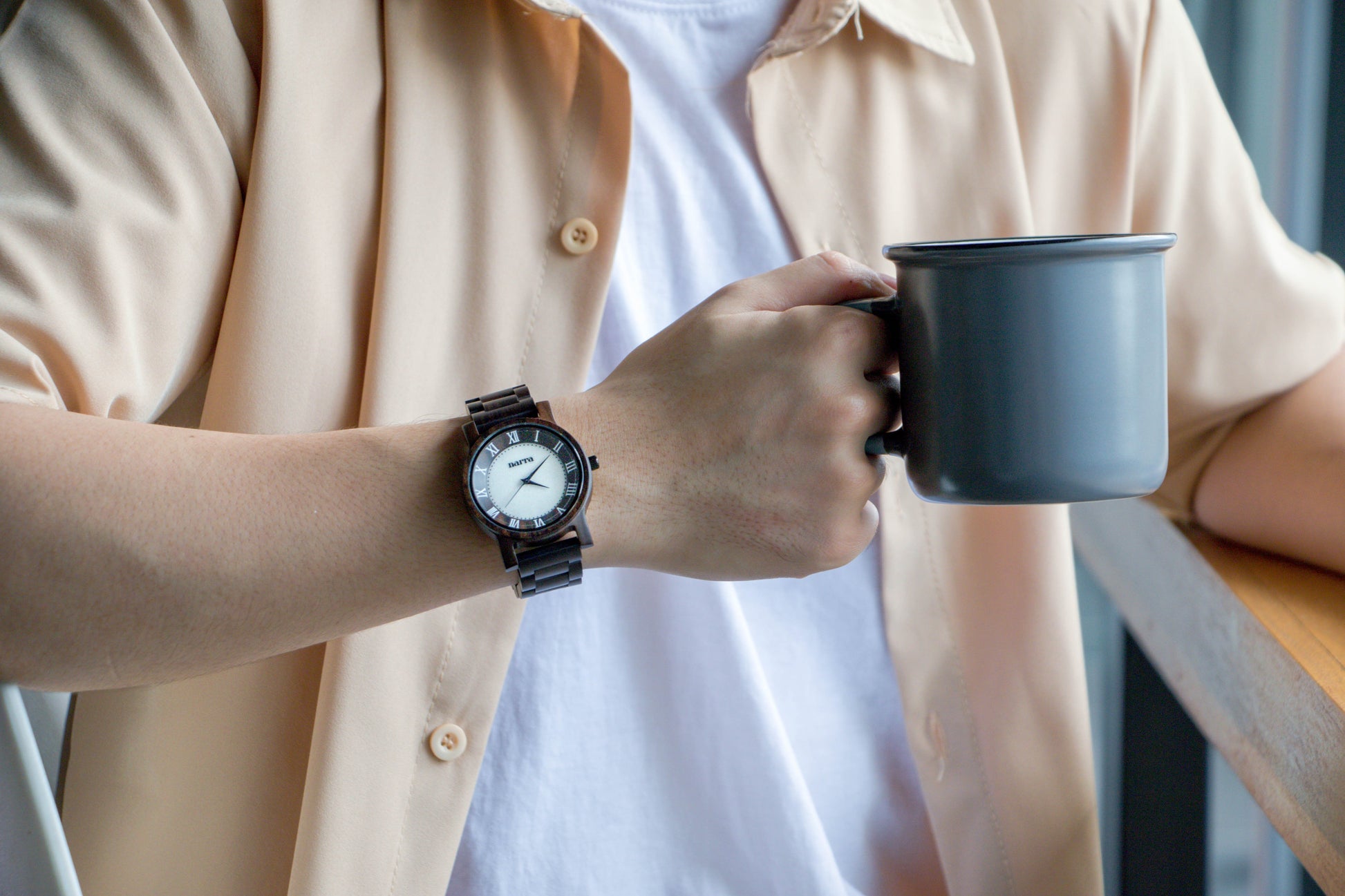 NEW* Nimbus (Dark Sandalwood and White Marble) - Narra Wooden Watches