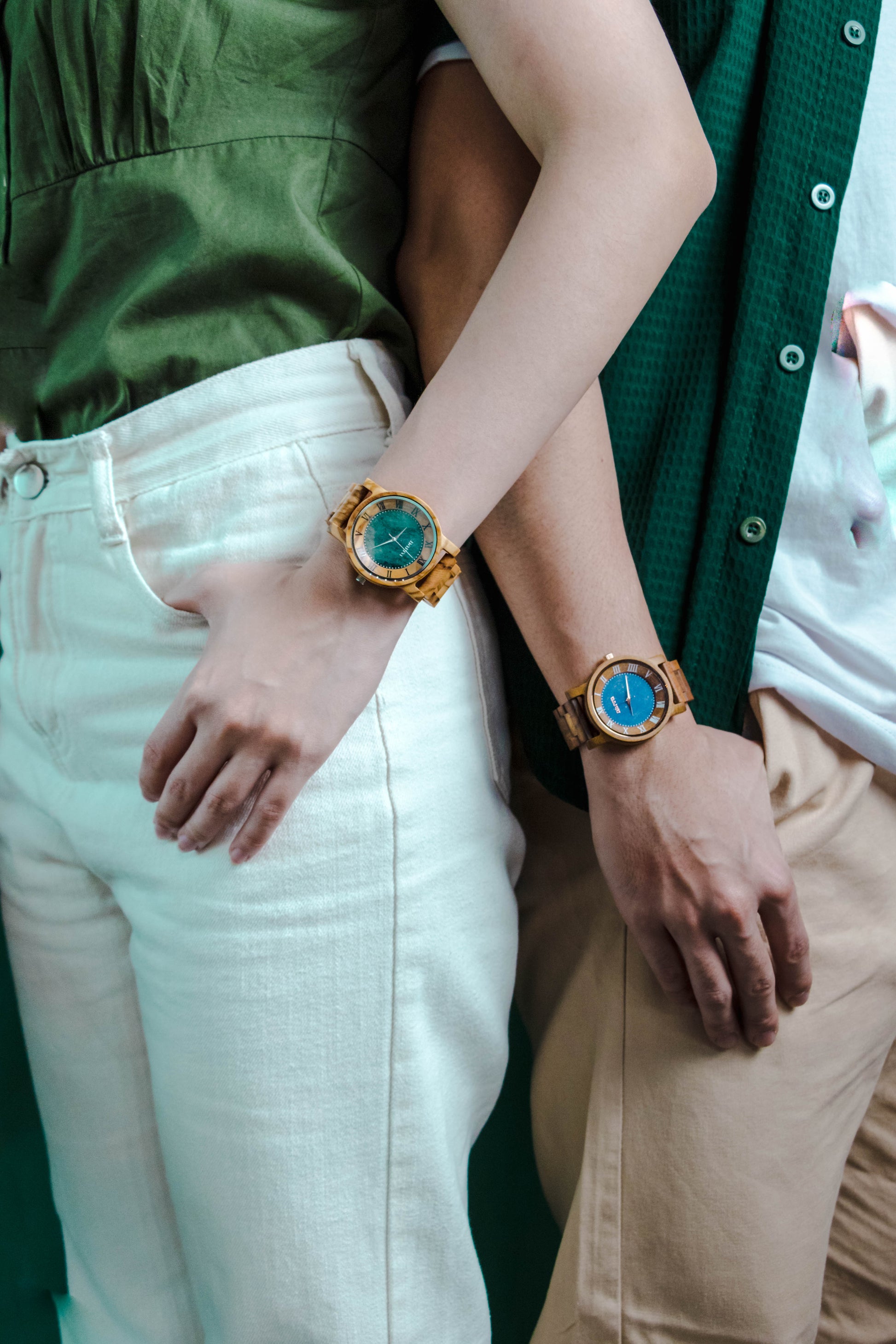 NEW* Oasis (Olive and Green Marble) - Narra Wooden Watches