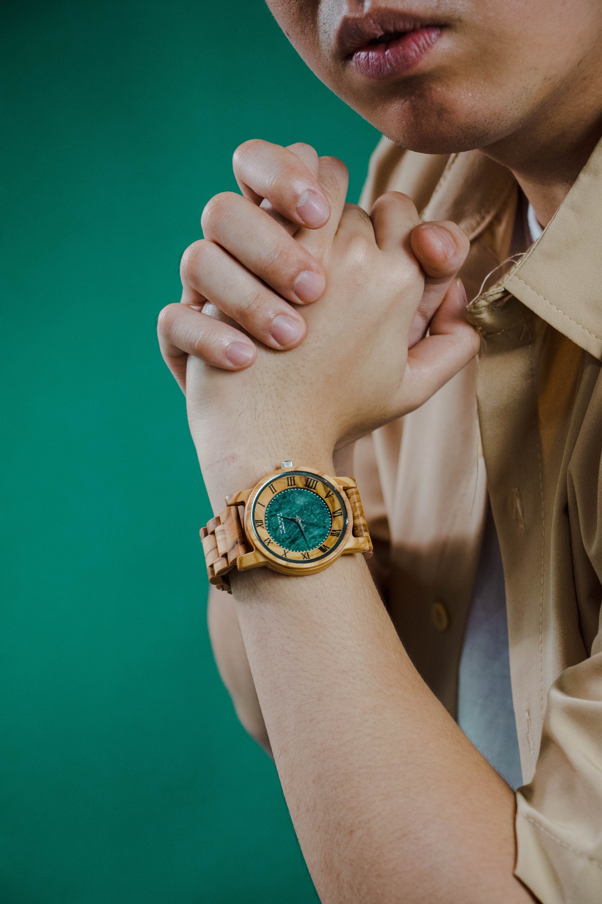 NEW* Oasis (Olive and Green Marble) - Narra Wooden Watches
