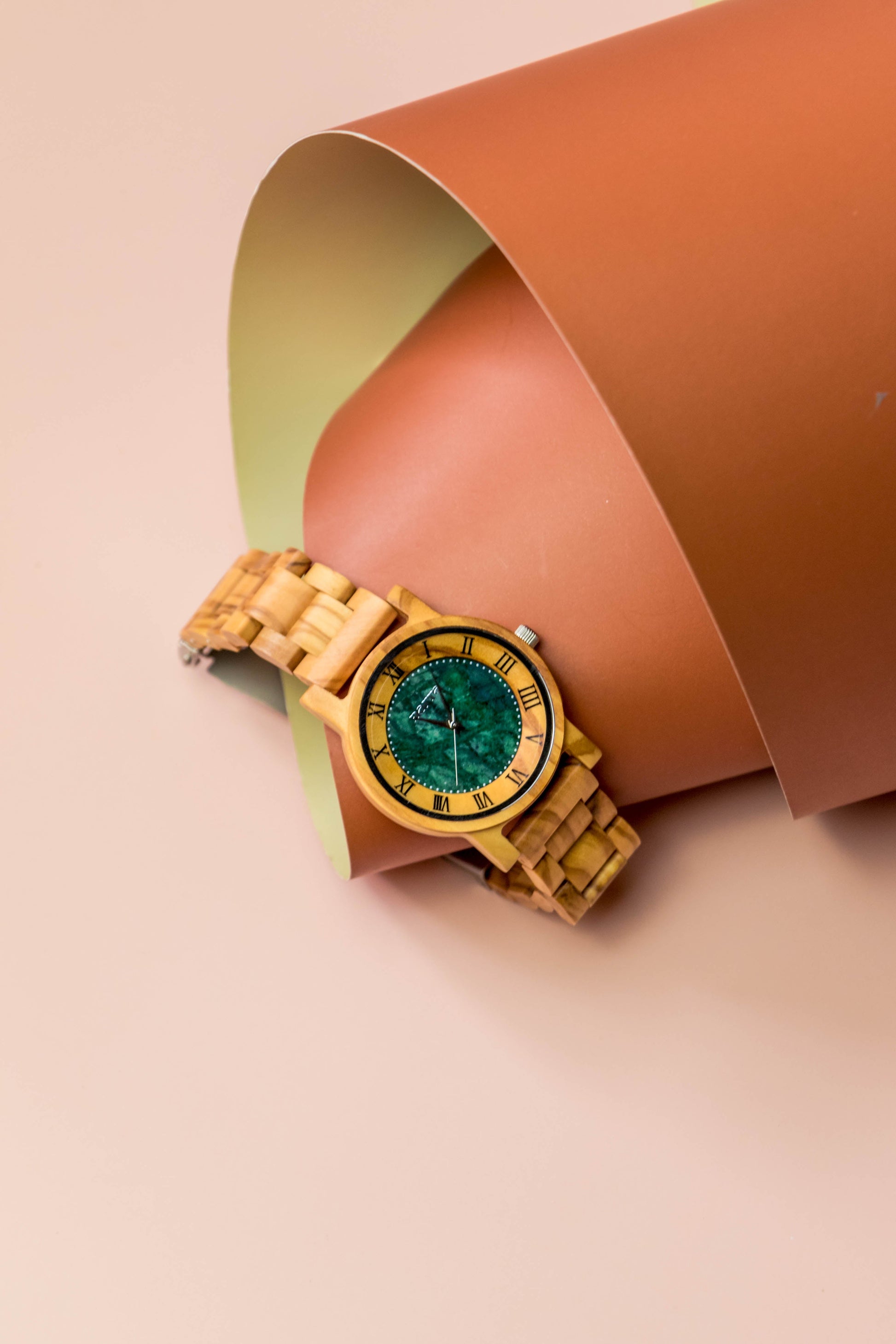 NEW* Oasis (Olive and Green Marble) - Narra Wooden Watches