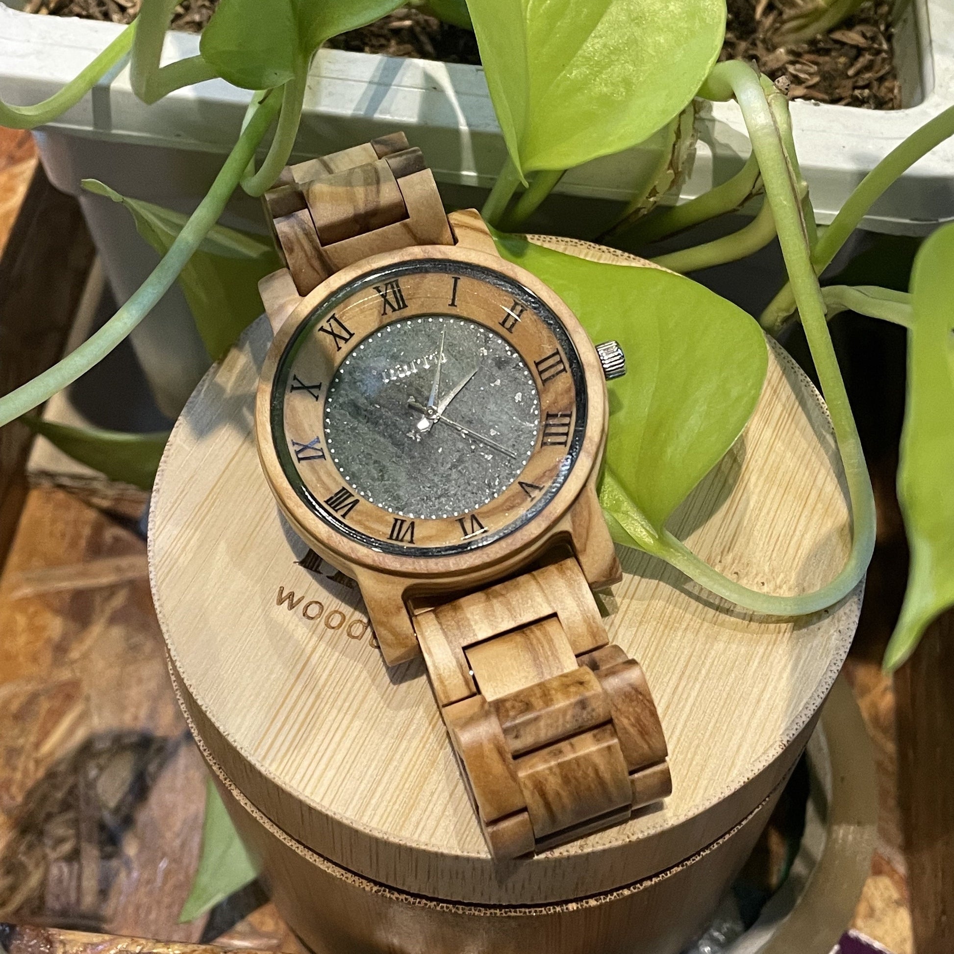 NEW* Oasis (Olive and Green Marble) - Narra Wooden Watches