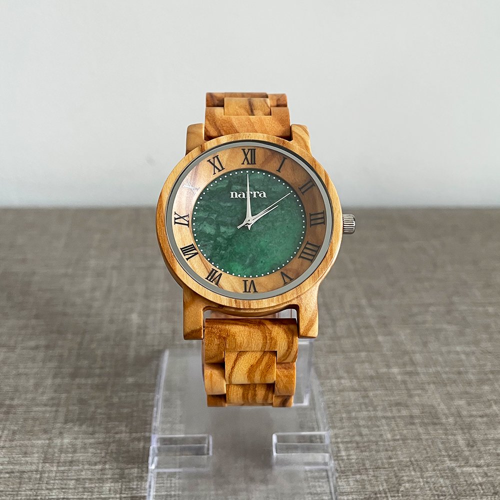 Oasis (Olive and Green Marble) – Narra Wooden Watches