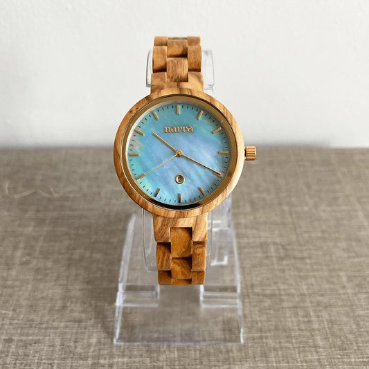 Tubbataha in Olive and Blue - Narra Wooden Watches