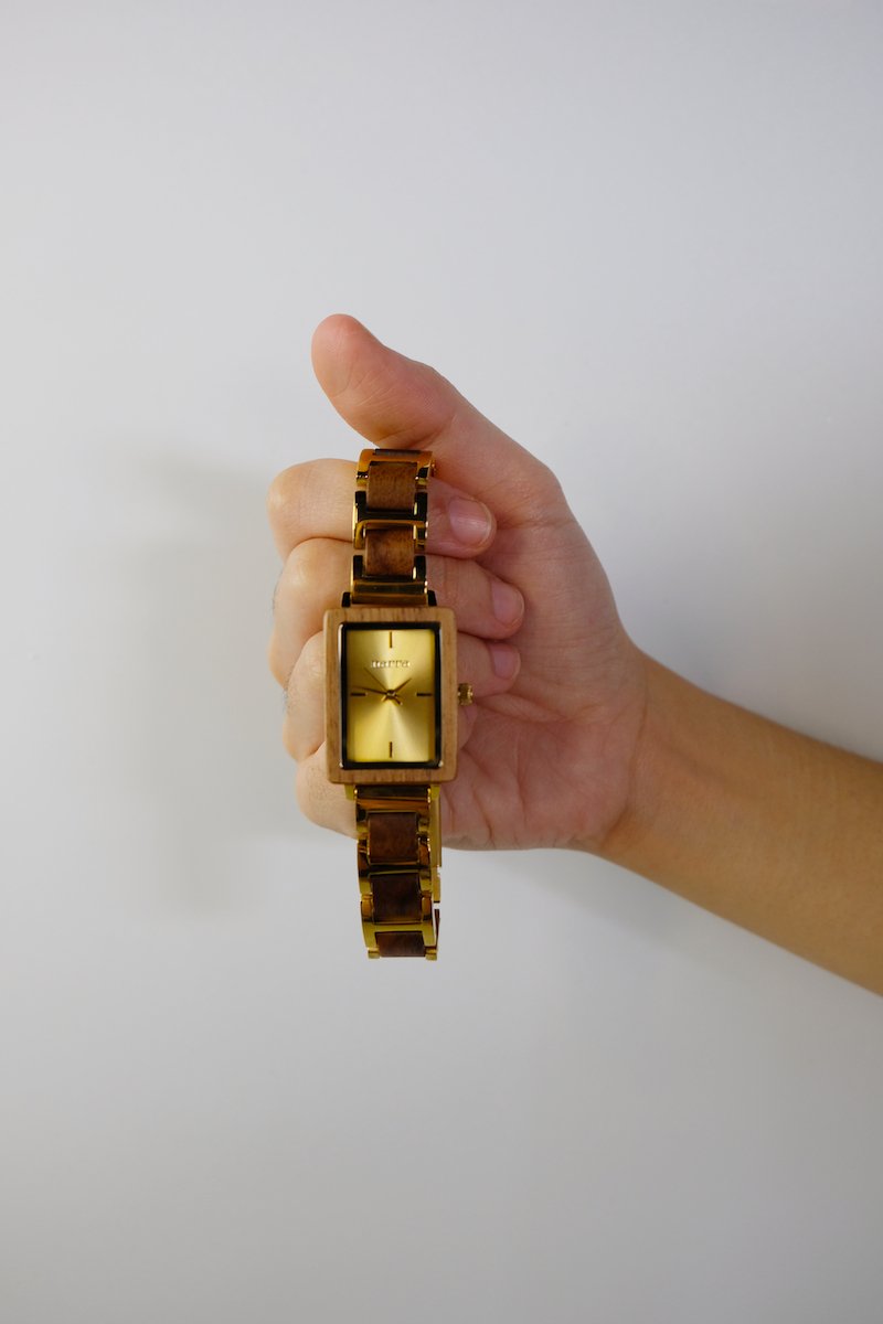 Amber in Walnut and Gold - Narra Wooden Watches