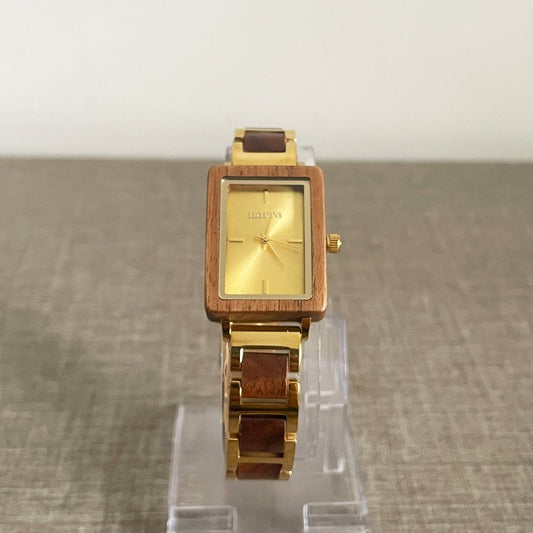 Amber in Walnut and Gold - Narra Wooden Watches