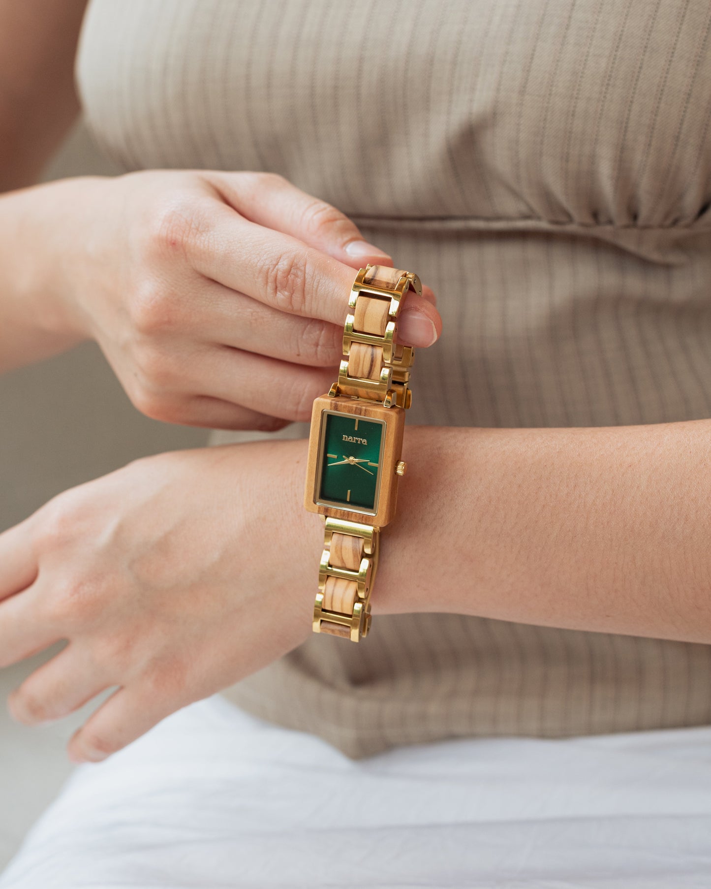 Emerald in Olive and Green - Narra Wooden Watches