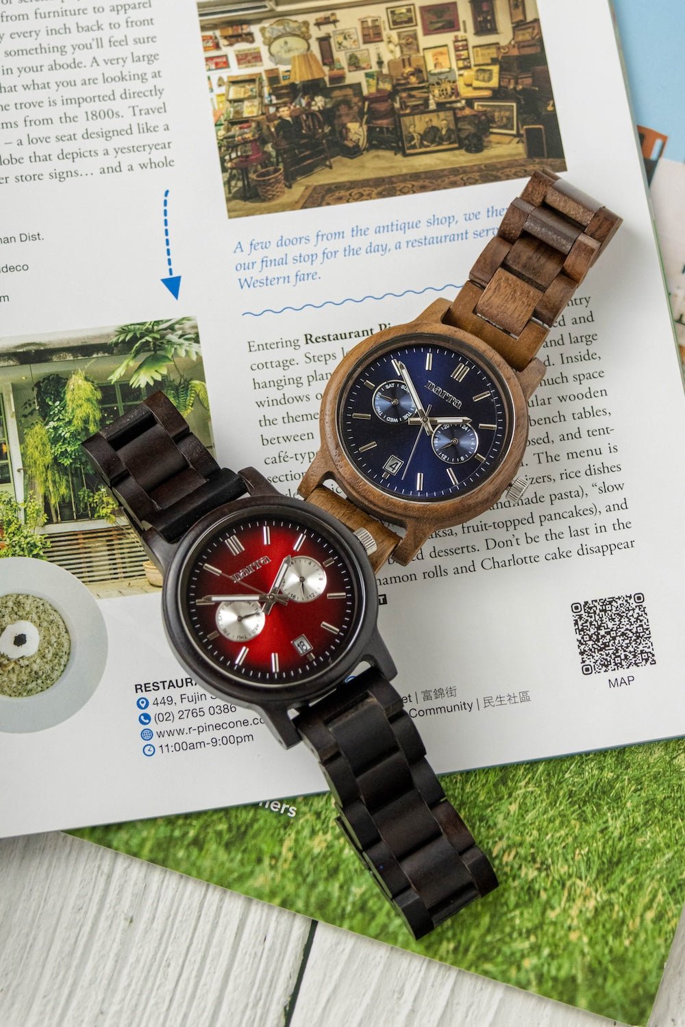 NEW - Storm in Walnut and Midnight Blue - Narra Wooden Watches