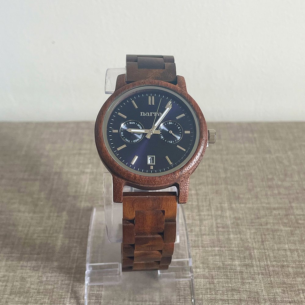 Storm in Walnut and Midnight Blue - Narra Wooden Watches