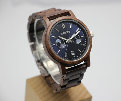 Storm in Walnut and Midnight Blue - Narra Wooden Watches