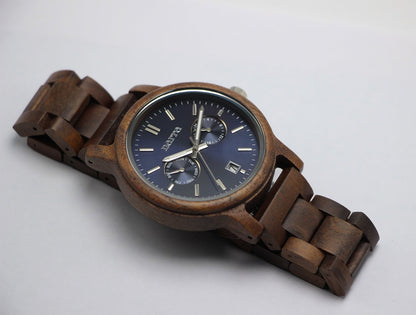 Storm in Walnut and Midnight Blue - Narra Wooden Watches