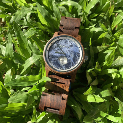 Blue Waves in Leadwood and Sodalite *NEW - Narra Wooden Watches