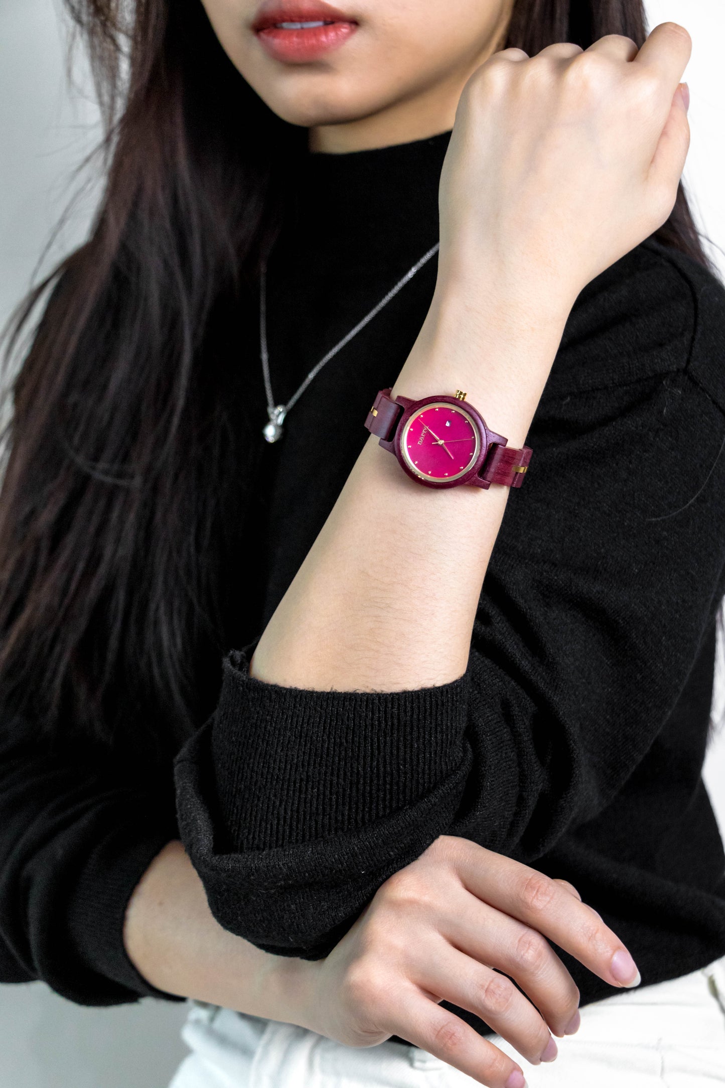 Cassiopeia in Purpleheart and Fuchsia - Narra Wooden Watches
