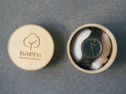 Classic Dusk in Dark Sandalwood and Black - Narra Wooden Watches
